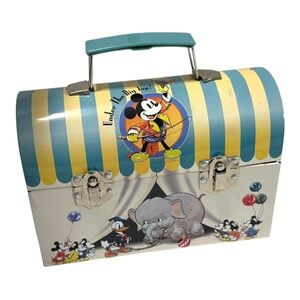 Vintage Disney Mickey Mouse Metal Lunch Box Under the Big‎ Top Circus Theme